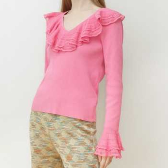 Ralph Lauren Tops - RALPH LAUREN Women's Sweater Ruffle
Pink Long Sleeve